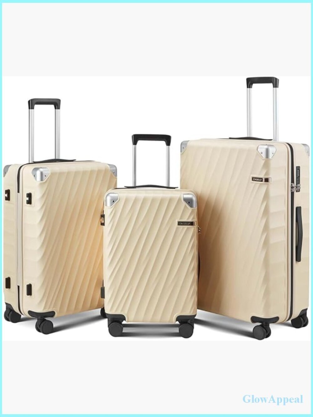 3 Piece Hardside Luggage Set with Spinner Wheels and TSA Lock
